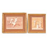 Pair French Etchings after Antique Scenes