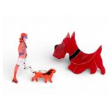 Red Bakelite Scottie Dog Brooch