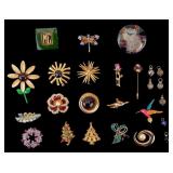 Vintage Enamel and Rhinestone Brooches and More