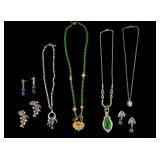 Rhinestone, Hardstone, and Enamel Jewelry