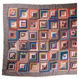 Vintage Handmade Multi-Colored Crazy Quilt