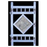 19th C Painted Wood Wall Mirror / Hat Rack