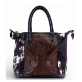 Puro Utz Pin Pin Tooled Leather and Cowhide Bag