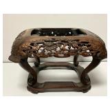 Chinese Carved Small Wood Stand