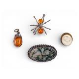 Sterling Amber Jewelry Vintage Sterling Victorian