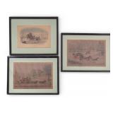 19th C Hand Tinted Lithograps