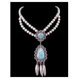 Silver and Turquoise Native American Choker