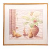 Pastel Still Life on Textured Paper, Signed