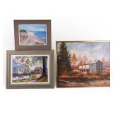 Impressionist Oil on Board & Canvas Paintings (3)