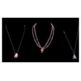 3 Carved Frog Necklaces