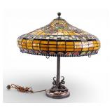 Antique Lamp w/ Antique Style Slag Glass Shade