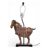 Figural Horse Table Lamp on Black Base