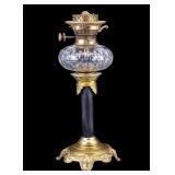 19th C Bronze Oil  Lamp