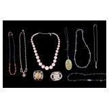 Pink Quartz and Other Necklaces