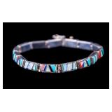 Inlaid Vintage Native American Bracelet