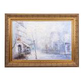 Gilt Framed Impasto Abstract Oil on Canvas, Signed