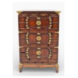 19th C Korean 4 Drawer 3 Door Chest on Frame