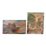 Pair of Oil on Canvas Paintings (2)