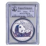 2011 China 1 oz Silver Panda Coin, PCGS MS70
