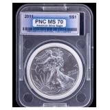 2011 American Silver Eagle Coin, MS 70