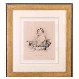 Early French Lithograph by Jourdon Barbot