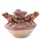 20th C Peruvian Pre-Columbian Style Frog Vase