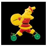 Plastic Vintage Santa Toy on Wheels