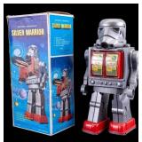 Vintage "Silver Warrior" Robot Toy w/ Og Box
