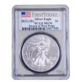 2012-W PCGS MS70 Silver Eagle Coin