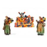 Vintage Chalkware Figures w/ Balloon Lady, Man
