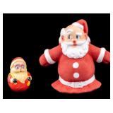 Vintage Glo-Lite Santa Topper & Santa Weeble