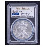 2016 PCGS MS70 First Strike Silver Eagle Coin