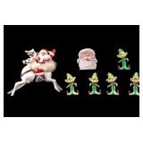 Holt Howard Elf Ornaments, Santa on Reindeer