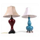 2 Mid-Century Style Bulbous Table Lamps