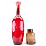 Tall Hand-Blown Art Glass Vessels