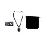 Sterling, Onyx, & Citrine Yasarah Necklace