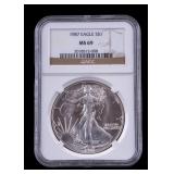 1987 Silver American Eagle, NGC MS 69