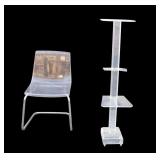 Lucite Tobias Chair + Lucite Floor Easel