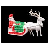 Irwin Viscaloid Santa Claus Sleigh with Reindeer