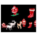 Celluloid/Hard Plastic Santa Figures