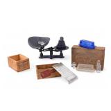 Antique Dovetail Boxes and Depression Glass