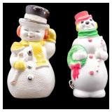 Vintage 1960s Tabletop Snowman Blow Mold Figures