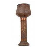 Early 20th C Tall Middle Eastern Copper Brazier