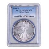 1999-P PCGS PR70DCAM Silver Eagle $1 Coin