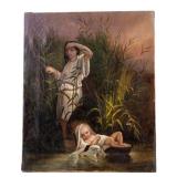 19th C O/C Moses Among the Reeds