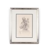 Edna Hibel Pencil Drawing, Artist