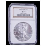1997 NGC MS69 American Silver Eagle Coin