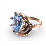 14K Gold and Blue Topaz Ring
