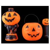 Plastic Pumpkin Basket and Light Set
