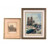 Signed Vintage Prints Notre Dame de Paris